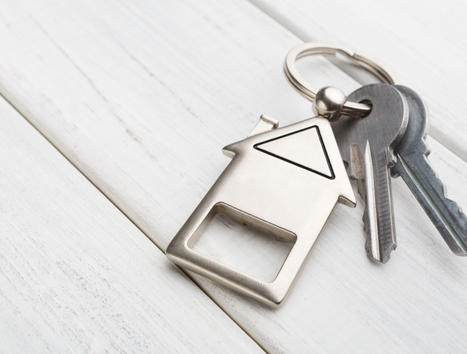 Keys on a house keyring