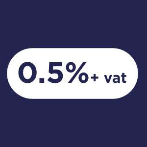 0.5% + VAT icon