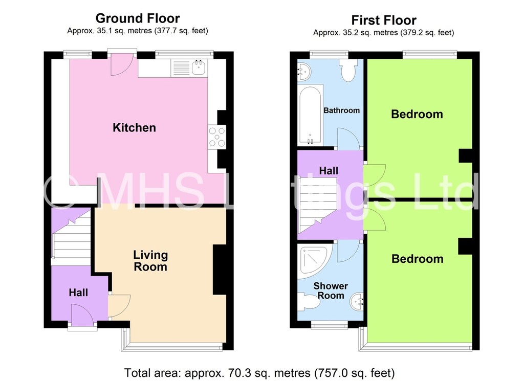 Photo of 2 Bedroom Mid Terraced House in 40 Welton Mount, Leeds, LS6 1ET