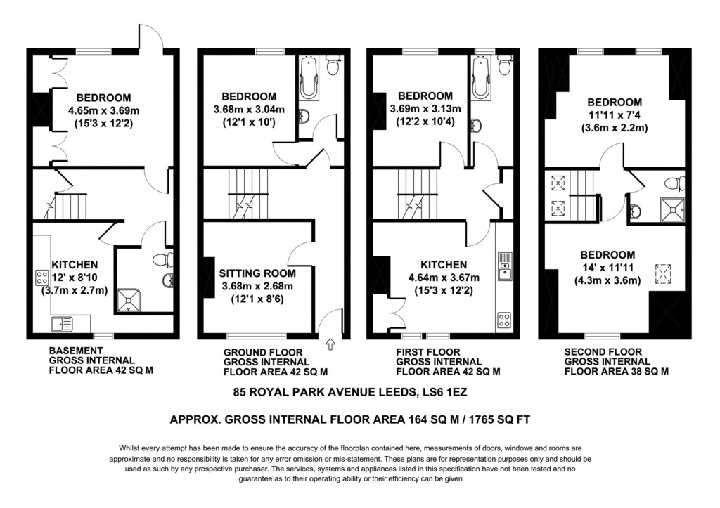 Photo of 5 Bedroom Mid Terraced House in 85 Royal Park Avenue, Leeds, LS6 1EZ
