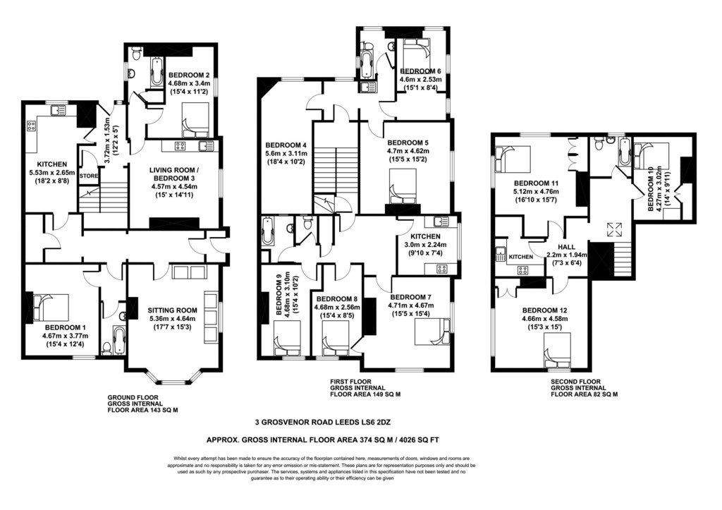 Photo of 12 Bedroom Semi-Detached House in The Mansion, Grosvenor Road, LS6 2DZ